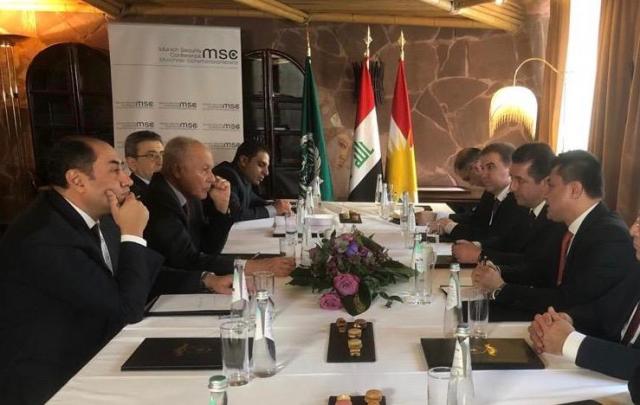 أبو الغيط يلتقي رئيس وزراء إقليم كردستان العراق