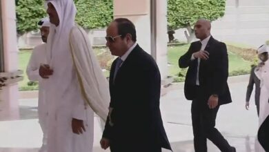 الرئيس السيسي يودع أمير قطر