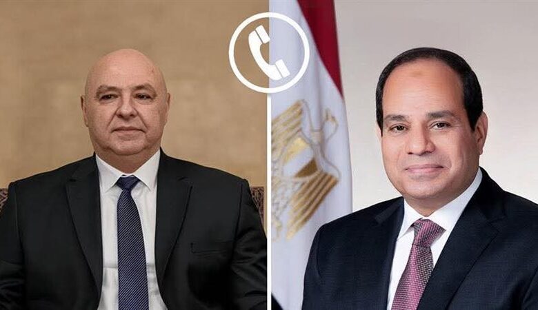 الرئيس السيسي ونظيره اللبناني